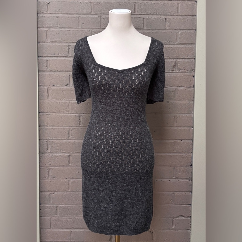 Free People Gray Off Shoulder Gray Dress